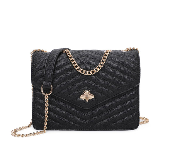 QUILTED BEE BAG- BLACK