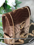 CG QUILTED VELVET BAG- BROWN