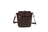 CHECKED CROSSBODY BAG- CREAM