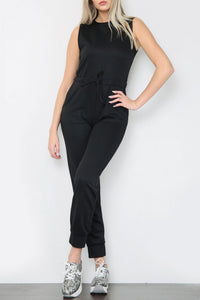 Black Tie Waist Jumpsuit