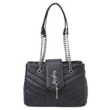 Quilted $ Tassel Bag- Black