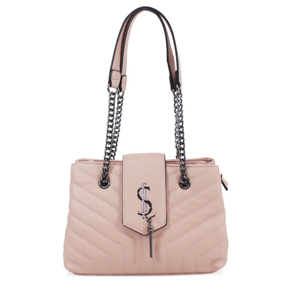 QUILTED $ TASSEL BAG-BLUSH PINK